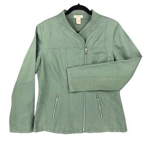 Sundance Green Linen Cotton Moto Jacket